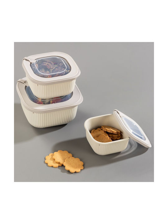 Viosarp Cutie pentru Mâncare Plastic Transparent Potrivit pentru Cuptor cu Microunde 600ml 1buc