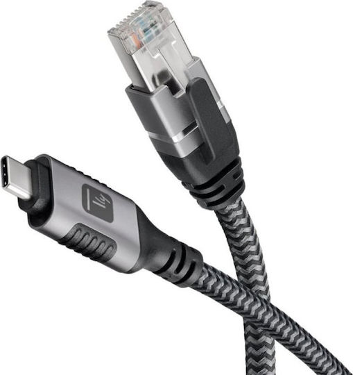 Techly Icoc U3c-rj45-030 USB-C Male to Ethernet RJ45 Male Cable 3m