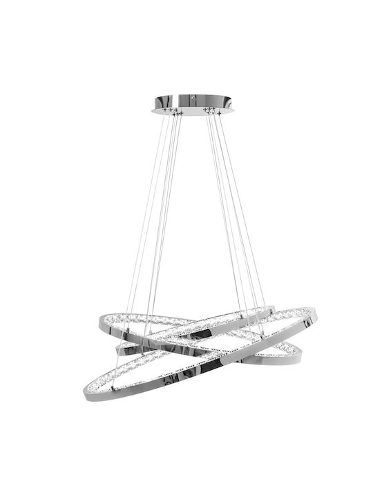 Toolight Lustră Argintiu cu cristale 77x77x100cm.