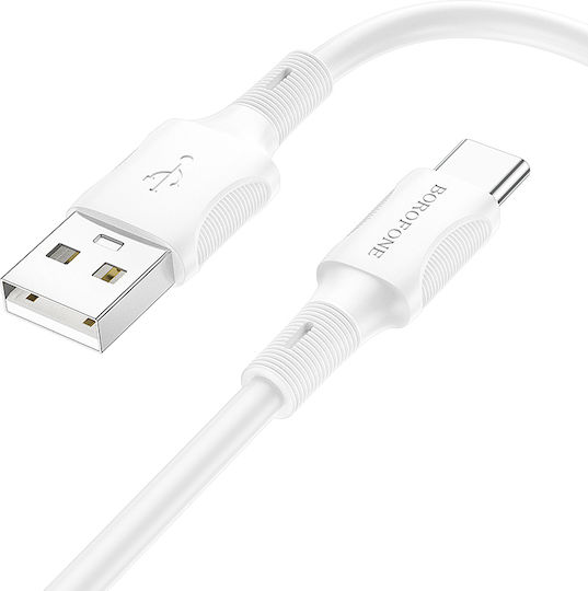Borofone USB 2.0 Cable USB-C male - USB-A Λευκό 1m 2390
