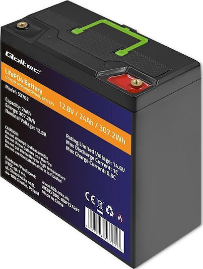 Qoltec Baterie Fotovoltaică Litiu 12.8V 24Ah