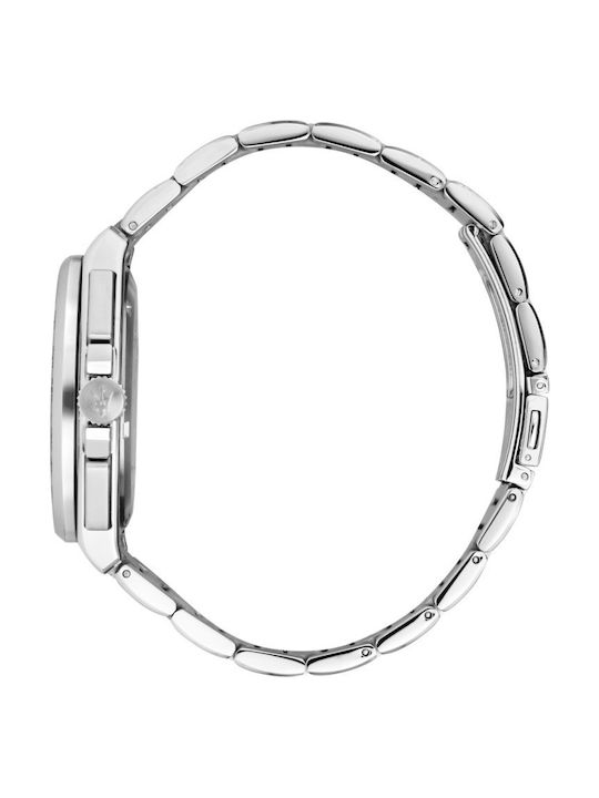 Maserati Ανδρικό Ρολόι 43mm Χρονογράφος Μπαταρίας με Λευκό Μεταλλικό Μπρασελέ