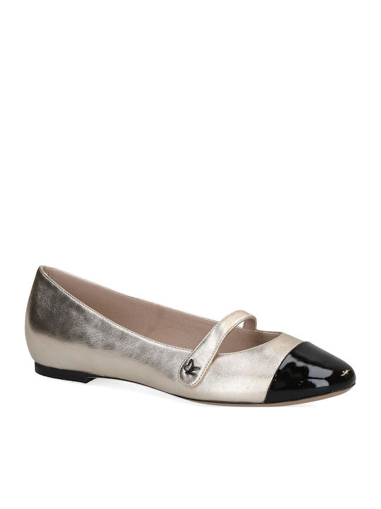 Leather Ballerinas Gold