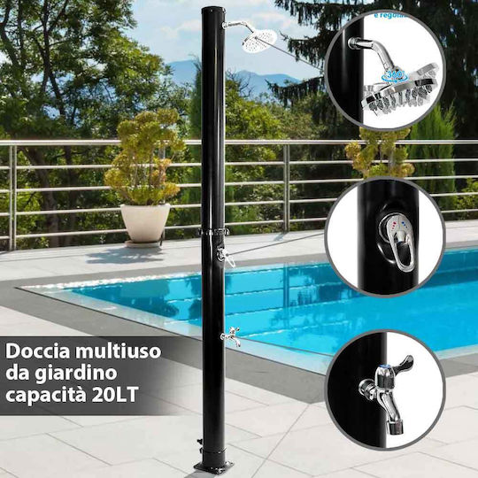 Bakaji Ντουζιέρα Πισίνας Ηλιακή από PVC 11.5x11.5εκ. Μαύρη