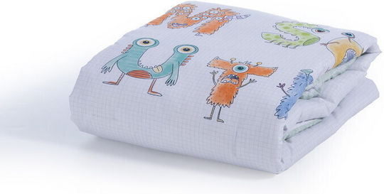 Nef-Nef Homeware ALPHABET MONSTER Baby Quilt Baumwolle Grün 110x140cm