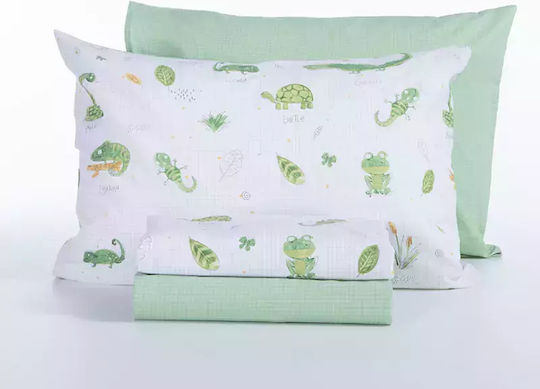 Nef-Nef Homeware Single Set Cute Reptiles Green 170x260cm Nef-Nef Homeware Single Set Cute Reptiles Green 170x260cm