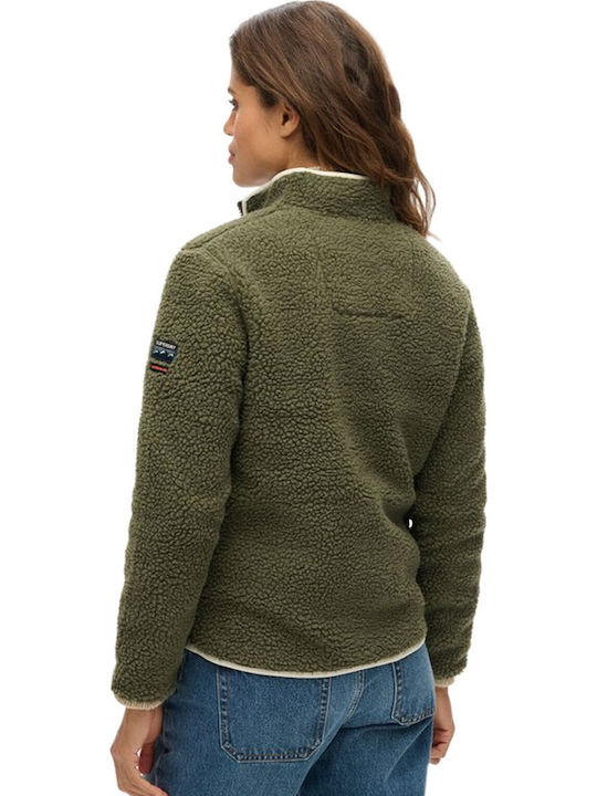 Fleece Damen Jacke Dusty Olive Green