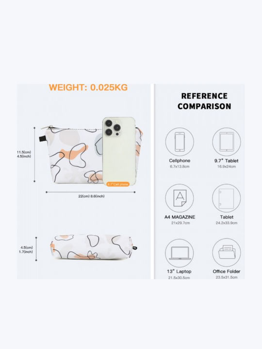 Miss Lulu Multi-functional Charming Print Cosmetic Bag & Storage Bag Travel Everyday Use White
