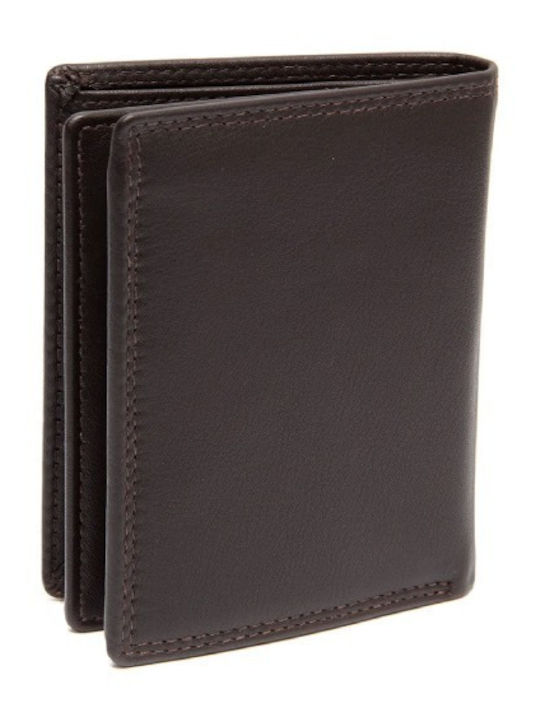 Brand Δερμάτινο Ανδρικό Πορτοφόλι Καρτών με RFID Καφέ