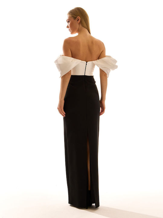 Maxi Φόρεμα για Γάμο / Βάπτιση Off-Shoulder Εκρού
