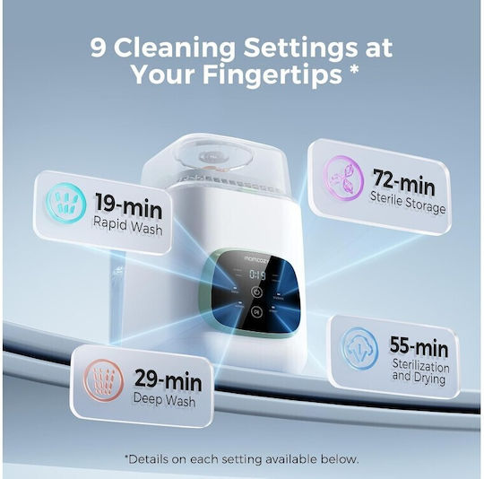 Momcozy KleanPal Pro Washer & Electric Baby Sterilizer for 4 Bottles