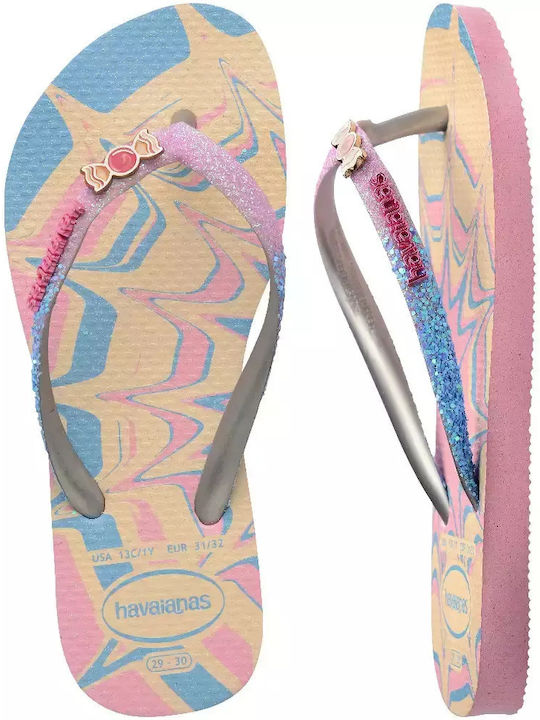 Παιδικές Σαγιονάρες Flip Flops Ροζ Slim Glitter