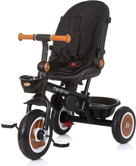 Chipolino Kids Tricycle Bicycle Marathon with Storage Space, Parental Handle & Tent for 1-3 Years Black