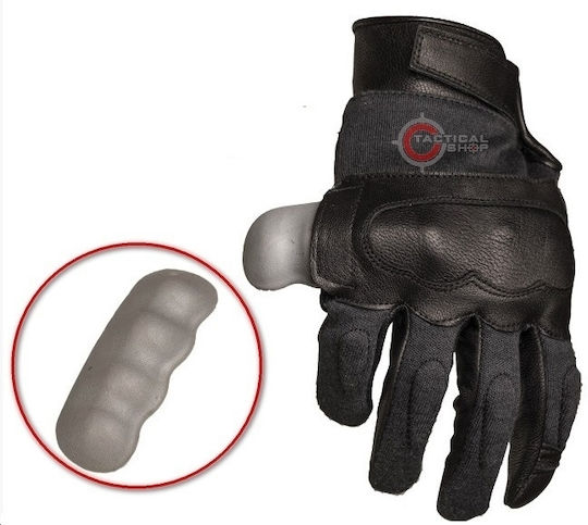 Mil-Tec Military Gloves Black Leather in Black color