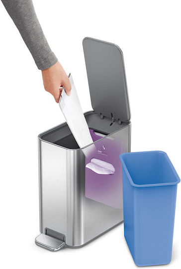 Simplehuman Inox Банята кошче 5лт Сребрист
