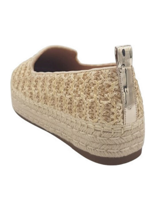 Women's Fabric Espadrilles Gold