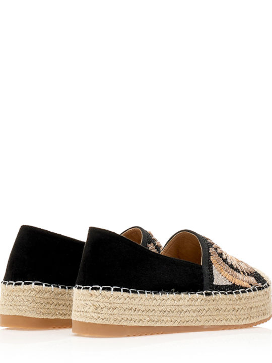 Wildleder Damen Espadrilles in Schwarz Farbe