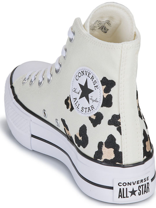 Γυναικεία Flatforms Μποτάκια Λευκά