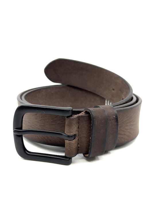 Wide Men's Belt Leather Brown