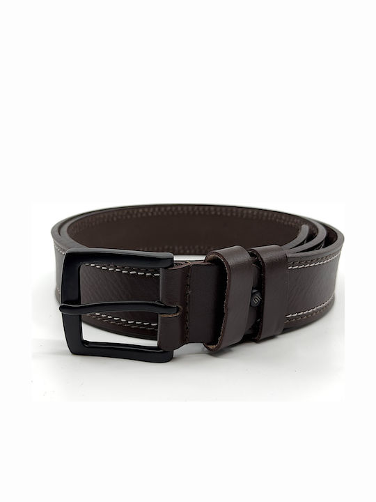 Wide Men's Belt Leather Brown