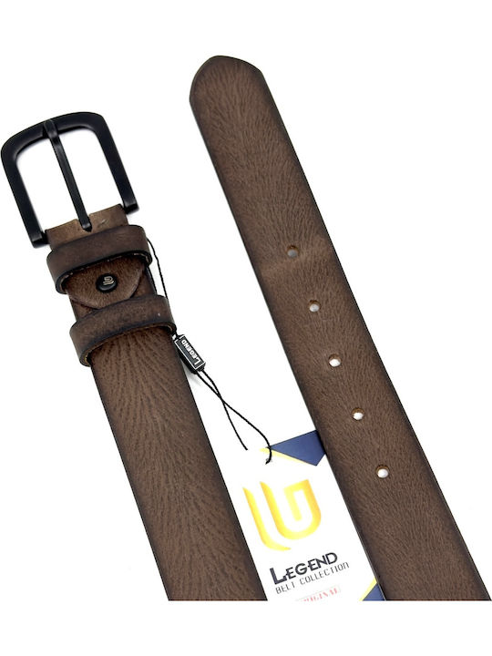 Wide Men's Belt Leather Brown