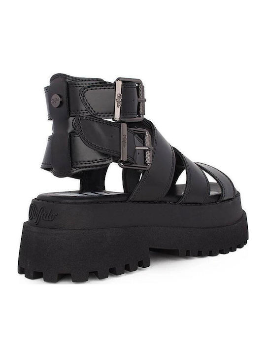 Sandale Flatforme Damă Negre