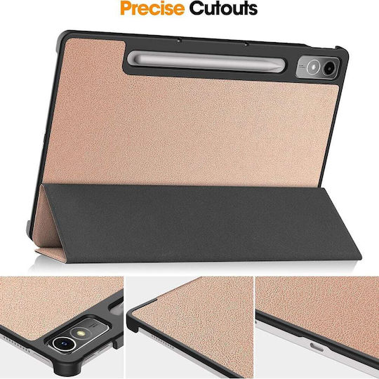 Techsuit Foldpro Flip Cover Rose Golή (Lenovo Tab P12, Lenovo Idea Tab Pro 12.7)