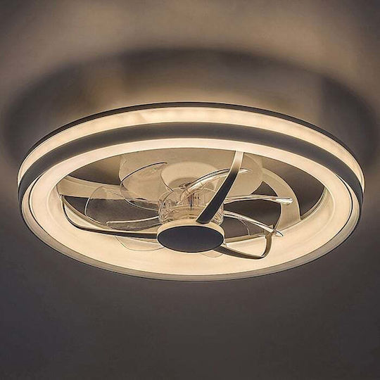 Rabalux 48cm Ceiling Fan with Light Fixture Silver