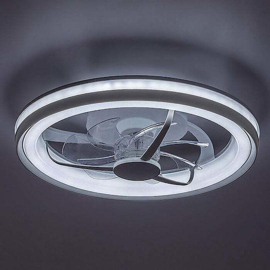 Rabalux 48cm Ceiling Fan with Light Fixture Silver