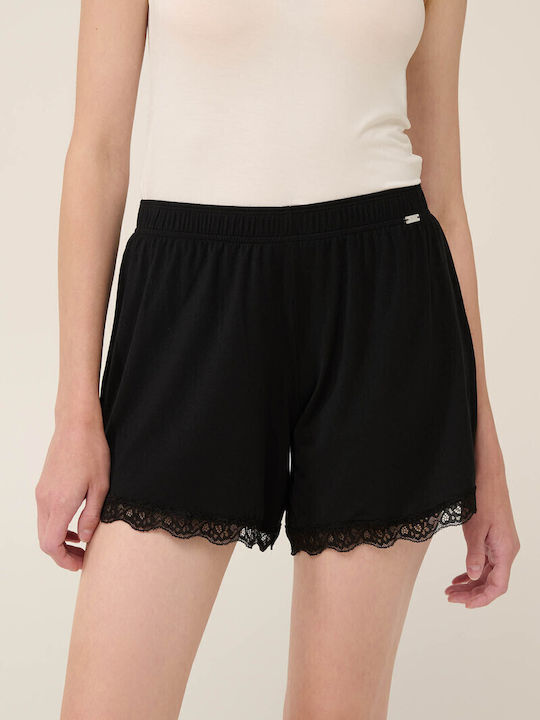 Vamp Winter Damen Pyjama-Shorts Black