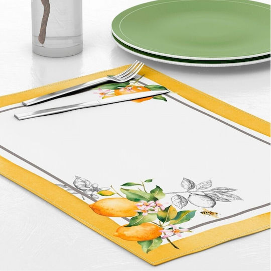 Cotton Club Fabric Placemats Yellow 45x35cm 4pcs