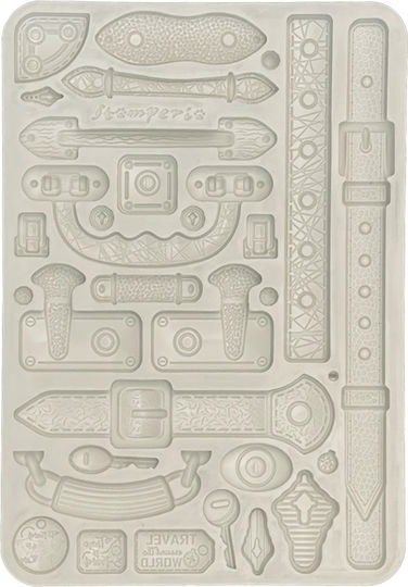 Silicone Mold A5 15×21cm Stamperia Art Travelling Suitcase Belts