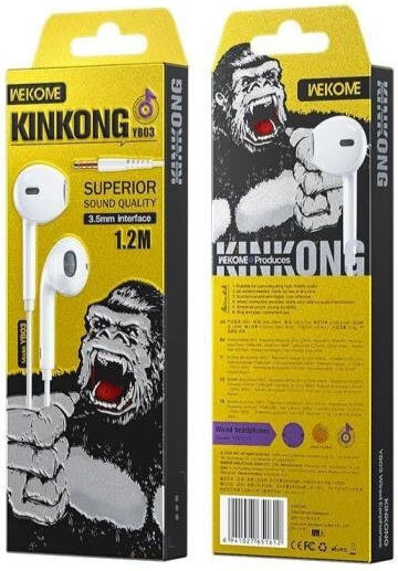 WK YB03 In-ear Handsfree Ακουστικά με Βύσμα 3.5mm Λευκό