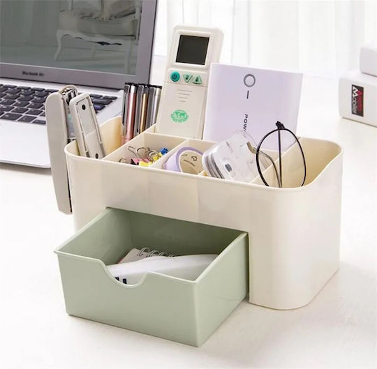Organizator Cosmetice Cu Sertare Și Separatoare Alb 20x10x8.7cm
