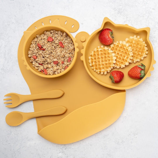 AppeKids Set Essgeschirr aus Silikon Beige 6Stück