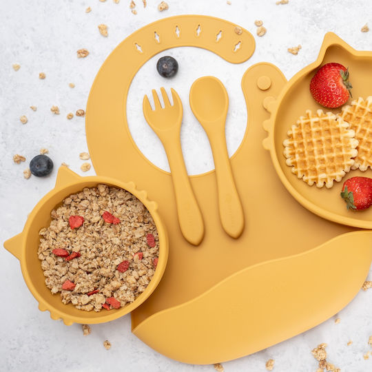 AppeKids Set Essgeschirr aus Silikon Beige 6Stück