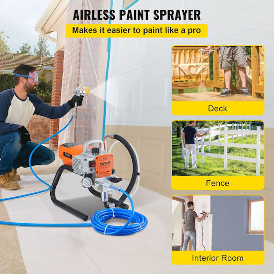 Paint Sprayer Large Surfaces 600 W Power 1.8 L Min 207 Bar 9 M Hose Length