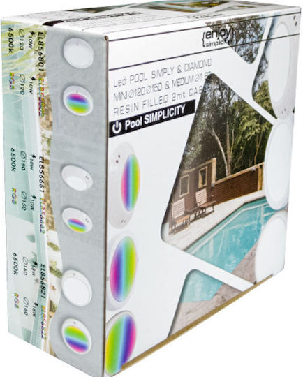 Elvhx Proiector Încastrat Pentru Piscină Cu Lumină Colorată (RGB) EL856822