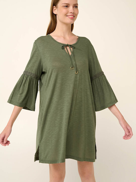 Sommer Mini Damenkleid Grün Olive