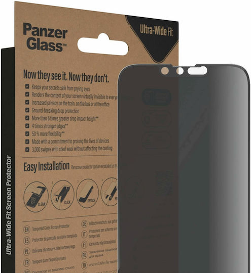 PanzerGlass 0.3mm Privacy Screen Protector (iPhone 17e / 16e / 14 / 13 / 13 Pro)