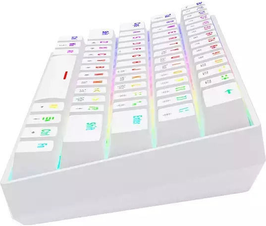 Savio Whiteout X2 Gaming Μηχανικό Πληκτρολόγιο 60% με Outemu Peach Silent διακόπτες και RGB φωτισμό (Αγγλικό US) Λευκό