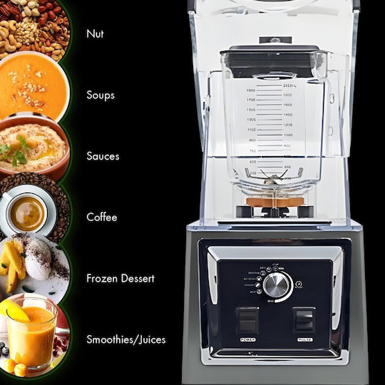 Dynamic Commercial Blender 2kW Black with Jug Capacity 2lt 22.4x22.2x49.3cm
