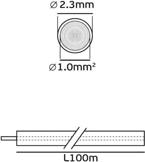 Καλώδιο Ρεύματος με Διατομή 1x1mm² σε Κόκκινο Χρώμα 100m 44146-045808