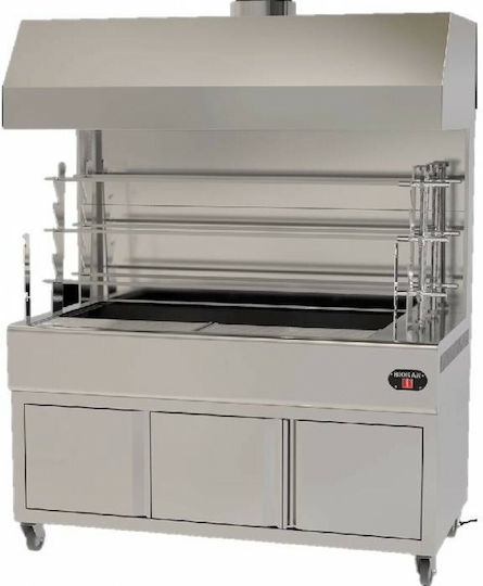 Biokan LGH9 Spieß-Grill Kohle 2.5kW mit Abmessungen 115x160x200cm