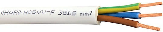 Eurolamp Power Cord with Cable Properties 3x2.5mm² in White Colour 1m Flexible