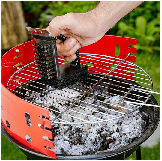 Nava Grillbürste mit Schaber und Schwamm 12.5cm