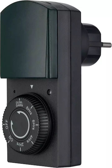 REV Timer With Dawn Automatic IP44 Μηχανικός Χρονοδιακόπτης Πρίζας Ημερήσιος με Δυνατότητα Αντίστροφης Μέτρησης Εξωτερικού Χώρου IP44