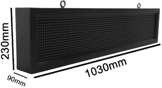 GloboStar Rolling LED Sign One - Sided Waterproof 104x24cm Red