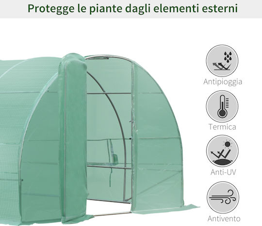 Outsunny 845-143 Θερμοκήπιο Τούνελ με Μεταλλικό Σκελετό 6x3x2m
