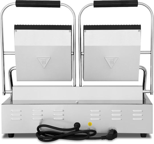 Dynamic Commercial Double Sandwich Maker with Ribbed Top and Ribbed Bottom 3600W